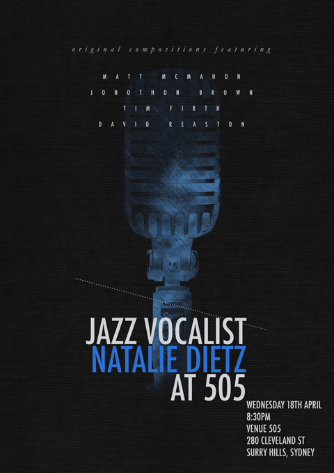 Poster Design Jazz Vocalist Natalie Dietz Plakat