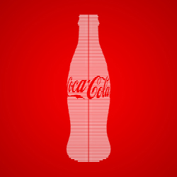 coca-cola bottle created from soundwaves.